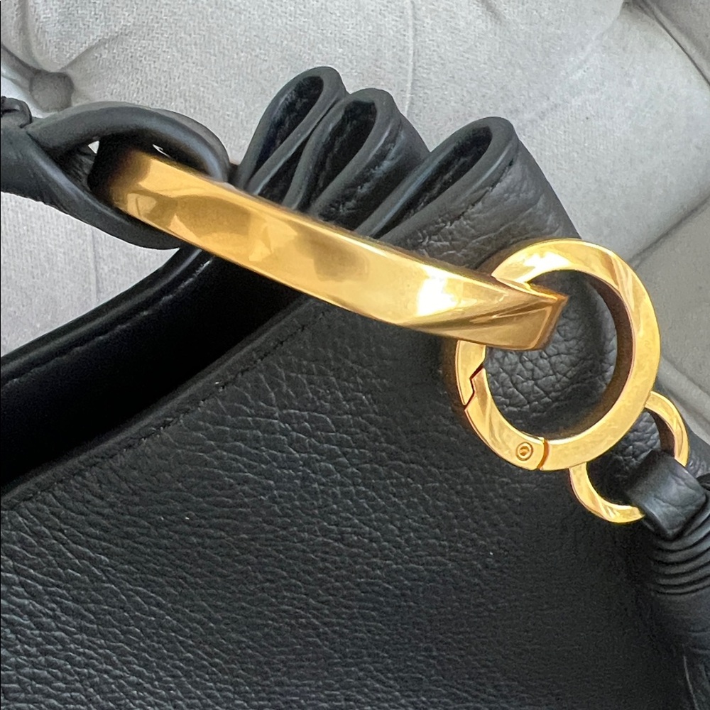 Donna Karan New York Glenwood Leather Shoulder Black handbag with Tassel Detail - Picture 12 of 16